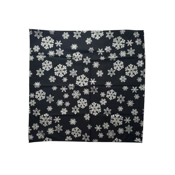 Crate & Barrel Winter Night Placemats Napkins Set of 8 Black & Silver Snowflake - Picture 5 of 8